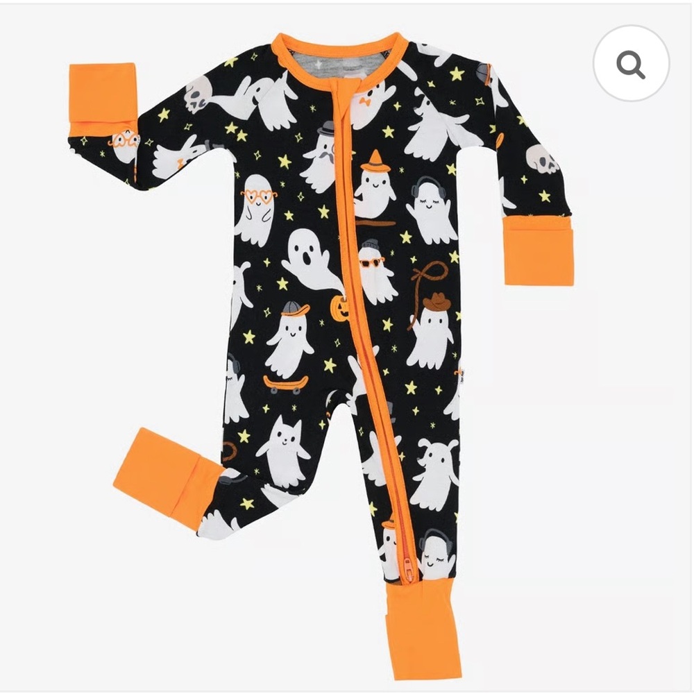 Little Sleepies Friendly Ghost Zipper Onesie Pajamas NWT 12-18 Months